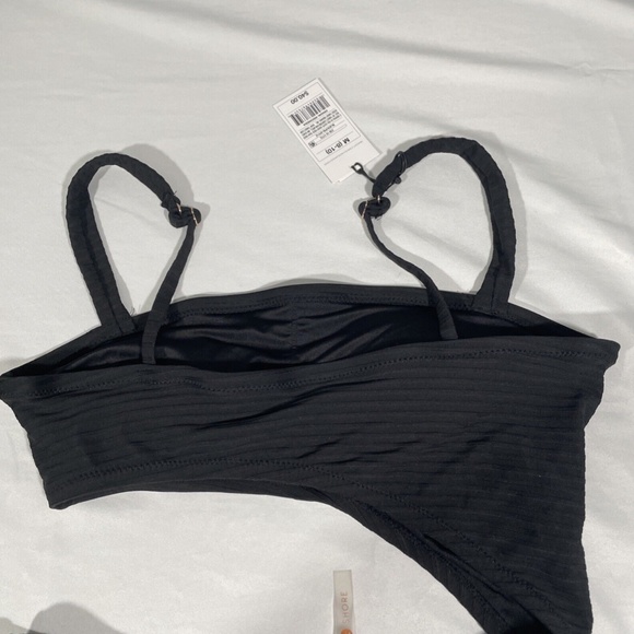 NWT Shade & Shore [ Medium ] Ribbed Cut Out One Piece Swimsuit in‎ Black - Picture 9 of 11